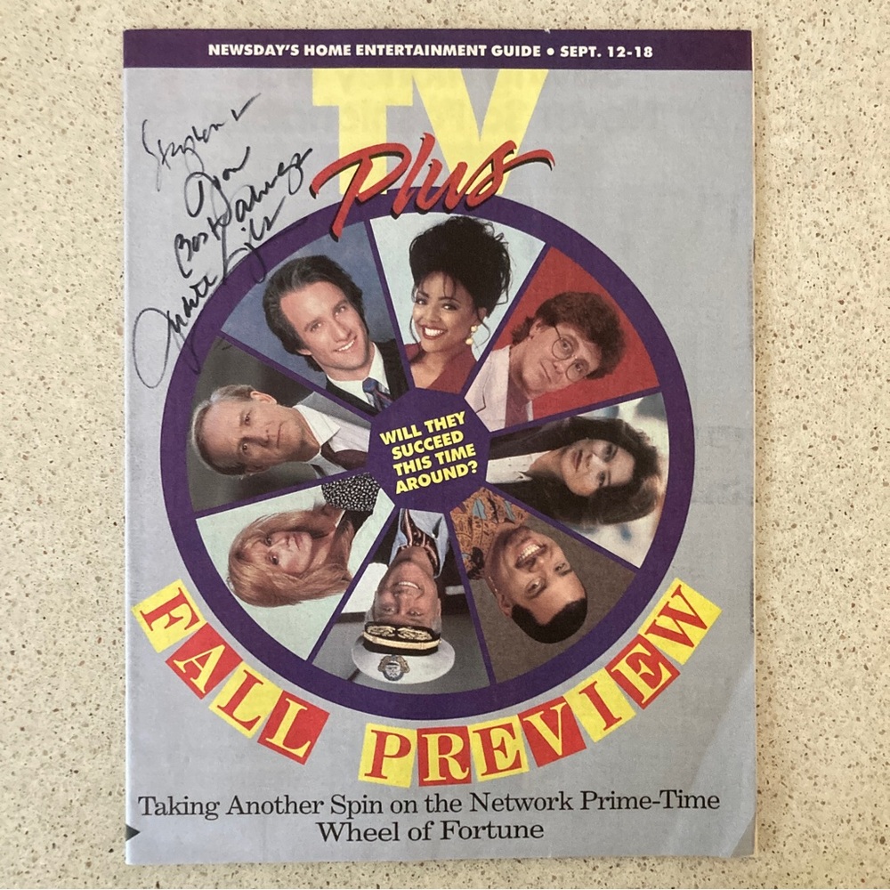Judith Light Signed Inscribed Newsday Local TV Guide September 12 1993 LI NY Edt